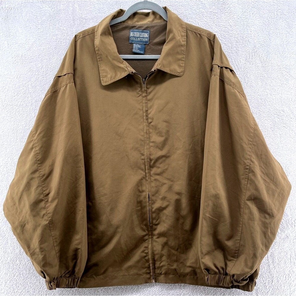 Big Creek Clothing Jacket Mens 2XL Bomber Brown Full Zip Windbreaker